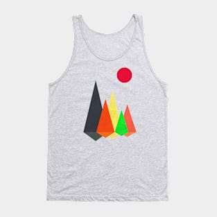 Minimalist Abstract Nature Art #12 Vibrant, Geometric, Colorful Mountains Tank Top